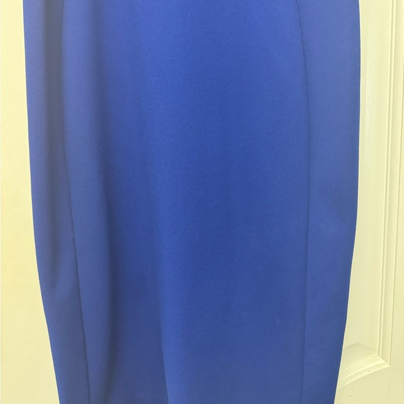 Calvin Klein Blue Short Pleated Sleeve Crew Neck Sheath Dress - Size 2 - Picture 7 of 9